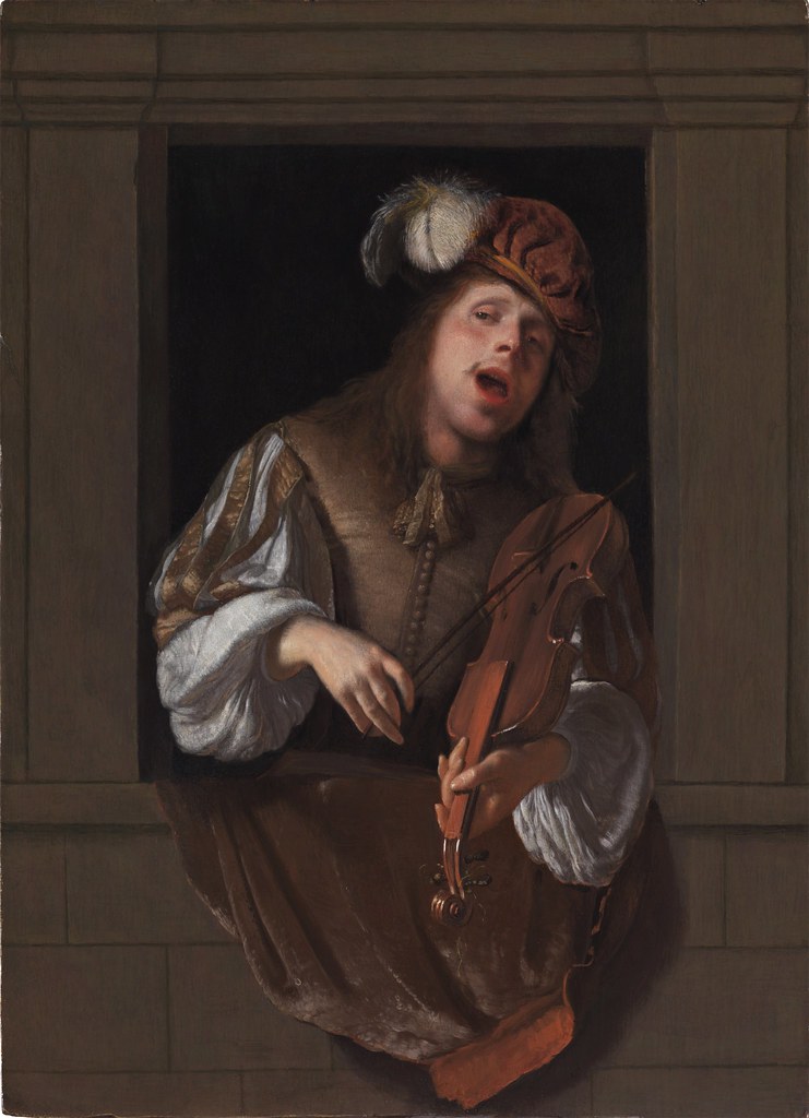 Jacob Ochtervelt (1634-1682) - Singing Violinist (c.1668)