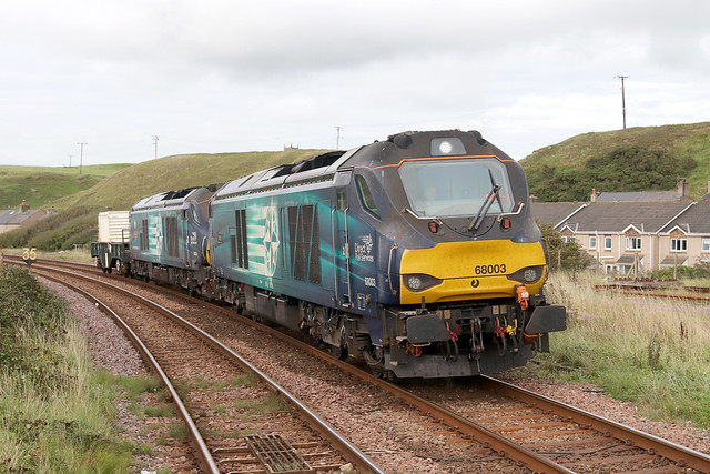 68003 'Astute' and 68034 'Rail Riders 2020' 6M60 1340 Seaton-on-Tees to Sellafield 08-2023
