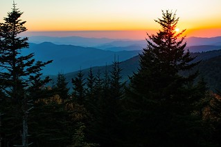 End of the day from Clingmans Dome, Great Smoky Mountains, North Carolina / Tennessee