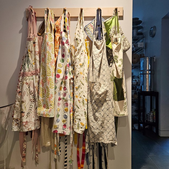 #pegrail(s) in the #hallway for my #aproncollection, adult #aprons on one side