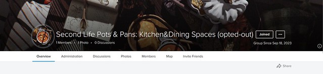 Join my new group, featuring kitchen and dining spaces in SL! :)