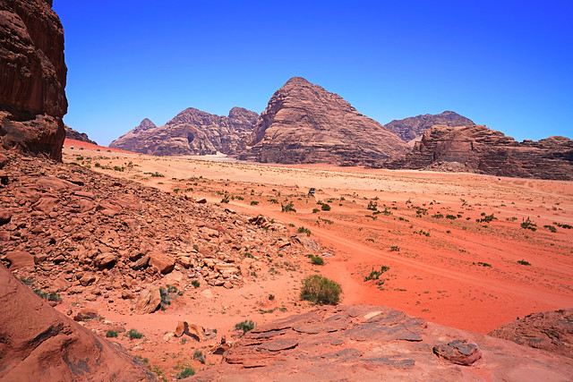 Picturesque rocks in the desert, Wadi Rum, Jordan