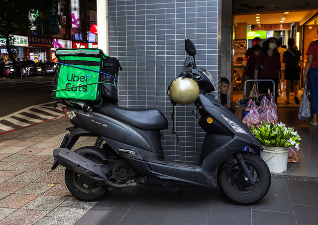 Uber Eats scooter delivery, Taipei, Taipei, Taiwan