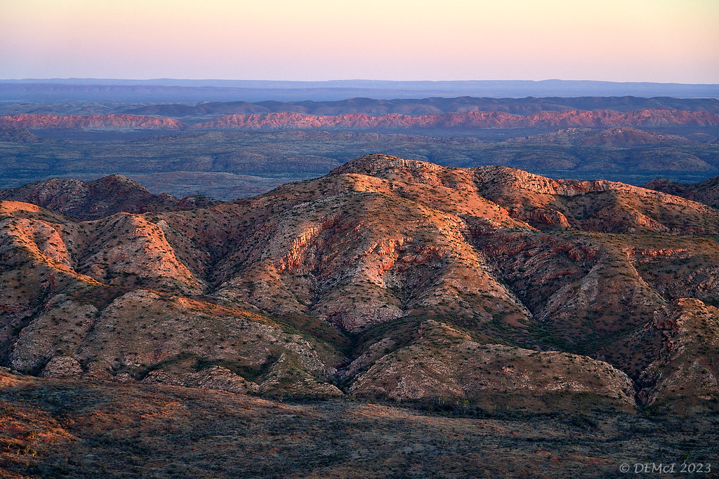 The Western MacDonnell Ranges at dusk