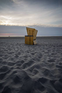 Strandkorb (Beach chair) on the German North Sea island of Langeoog
