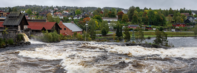 River panorama in Kongsberg. Norway