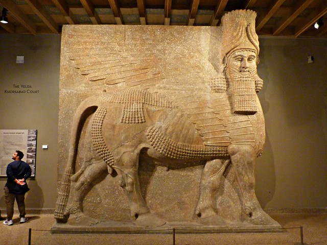 Toro alado (Lammasu) del Palacio del rey asirio Sargón II (721 - 705 a.C.) en Dur-Sharrukin. Instituto de Arte Oriental. Chicago, Illinois 🇺🇸
