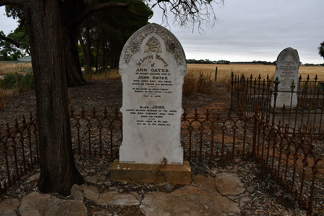 Kangaroo Flat Cemetery - Headstone of Ann and John Oates. South Australia