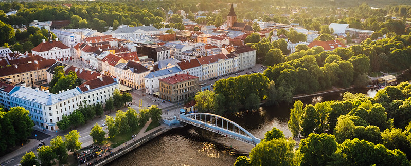 Birdeye view of the Tartu Old Town city center