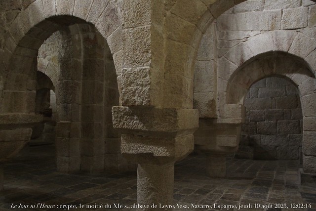 Le Jour ni l’Heure 8001 : crypte, première moitié du XIe s., abbaye de Leyre, Yesa, Navarre, Espagne, jeudi 10 août 2023, 12:02:14