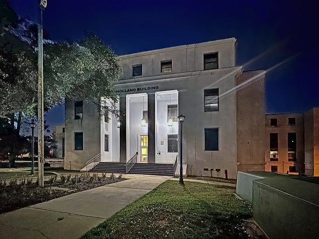 The Holland State Building, 600 South Calhoun Street, City of Tallahassee, Leon County, Florida, USA / Built: 1949 / Floors: 3 + Basement / Exterior Wall: Concrete Block, Stucco / Roof Frame: Wood Frame, Truss / Building Usage: Government Offices