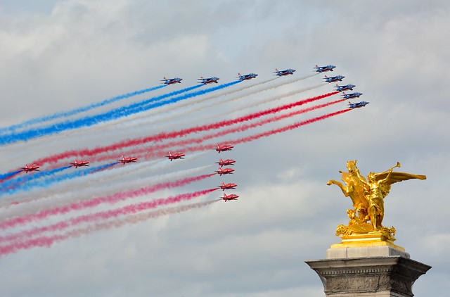 Patrouille de France et Red Arrows pour la visite d'Etat du ROI Charles III en France le 20 Septembre 2023