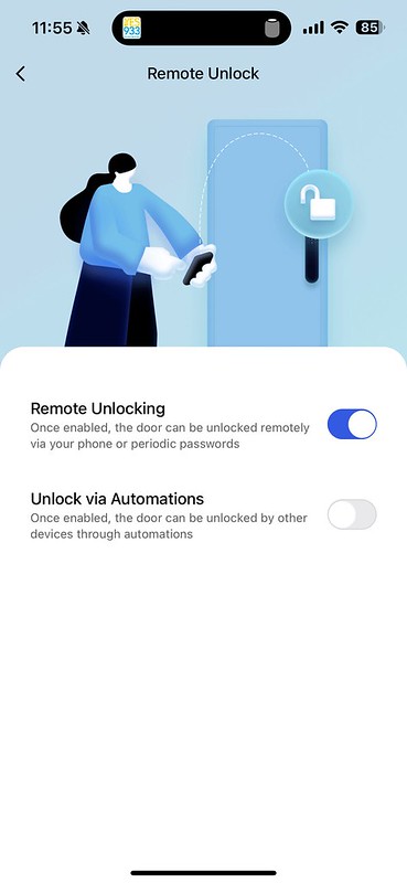 Aqara iOS App - Settings - Remote Unlock