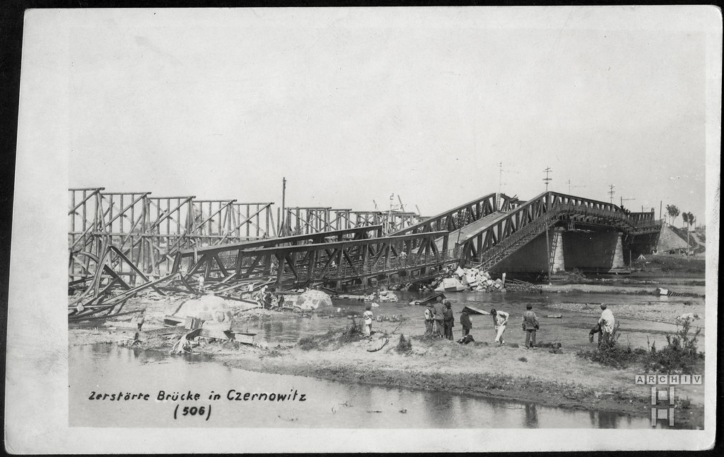 ArchivTappen38(1L)55 Zerstörte Brücke, Czernowitz, Bukowina, k.u.k.-Zeit, WWI 1914-1918