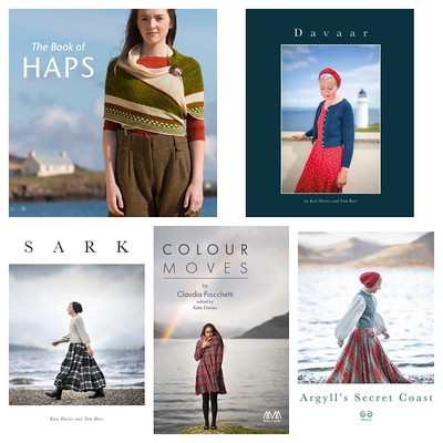 New in is Davaar from Kate Davies Designs and Colour Moves, along with a restock of the previously sold out Sark, the Book of Haps and Argyll’s Secret Coast.