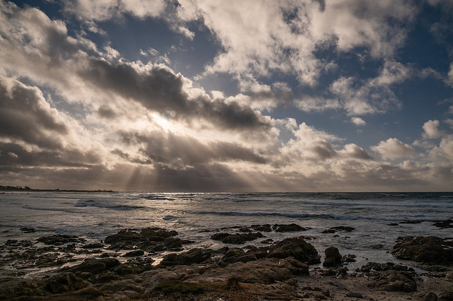 Sun, Sky, Clouds, Ocean and Beach, Asilomar State Beach, Pacific Grove, CA