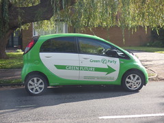 Green Party car - Selly Wick Road, Selly Park