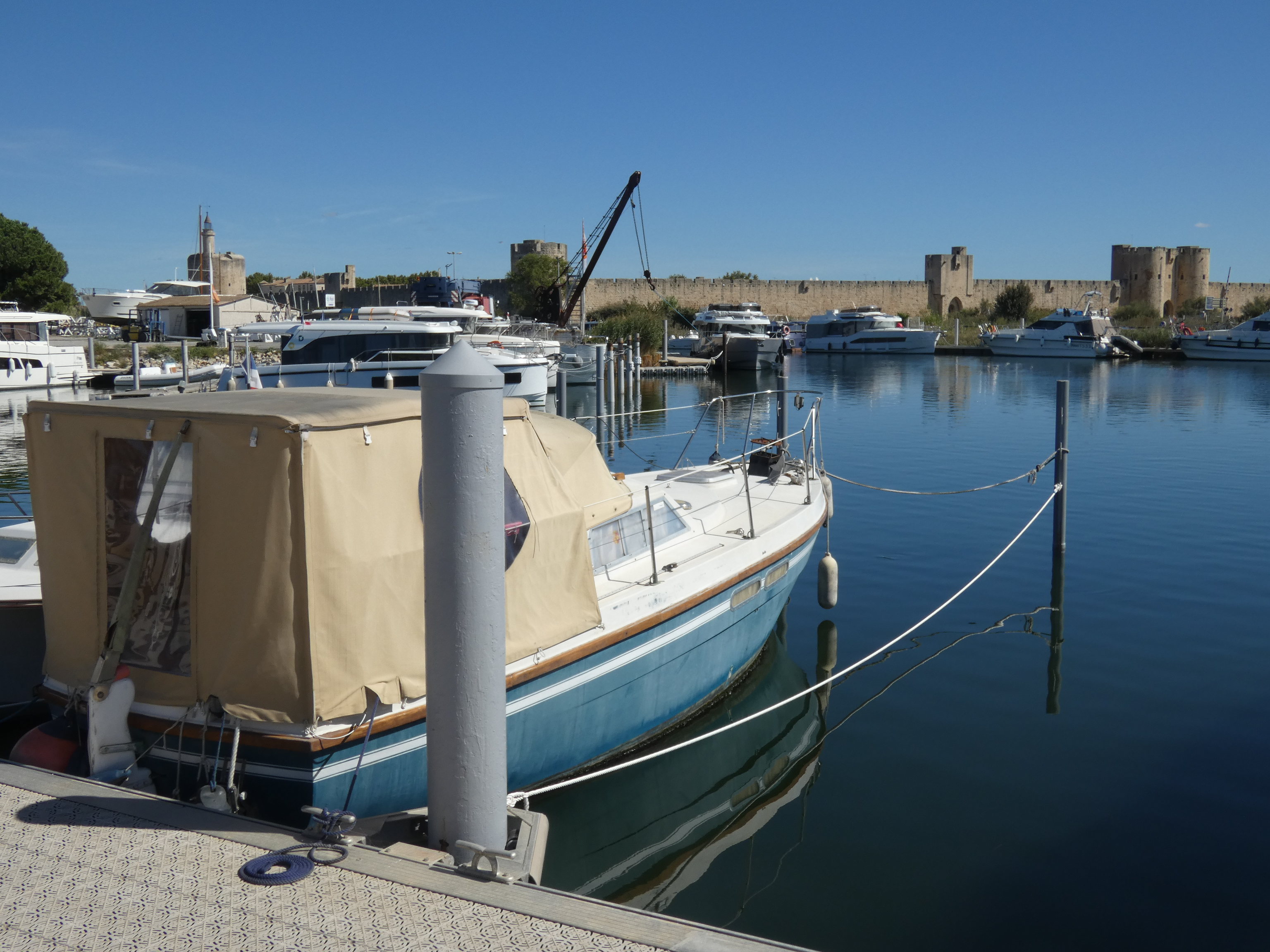 Boatyard at Aigues-Mortes, Gard, France, 19 September 2023