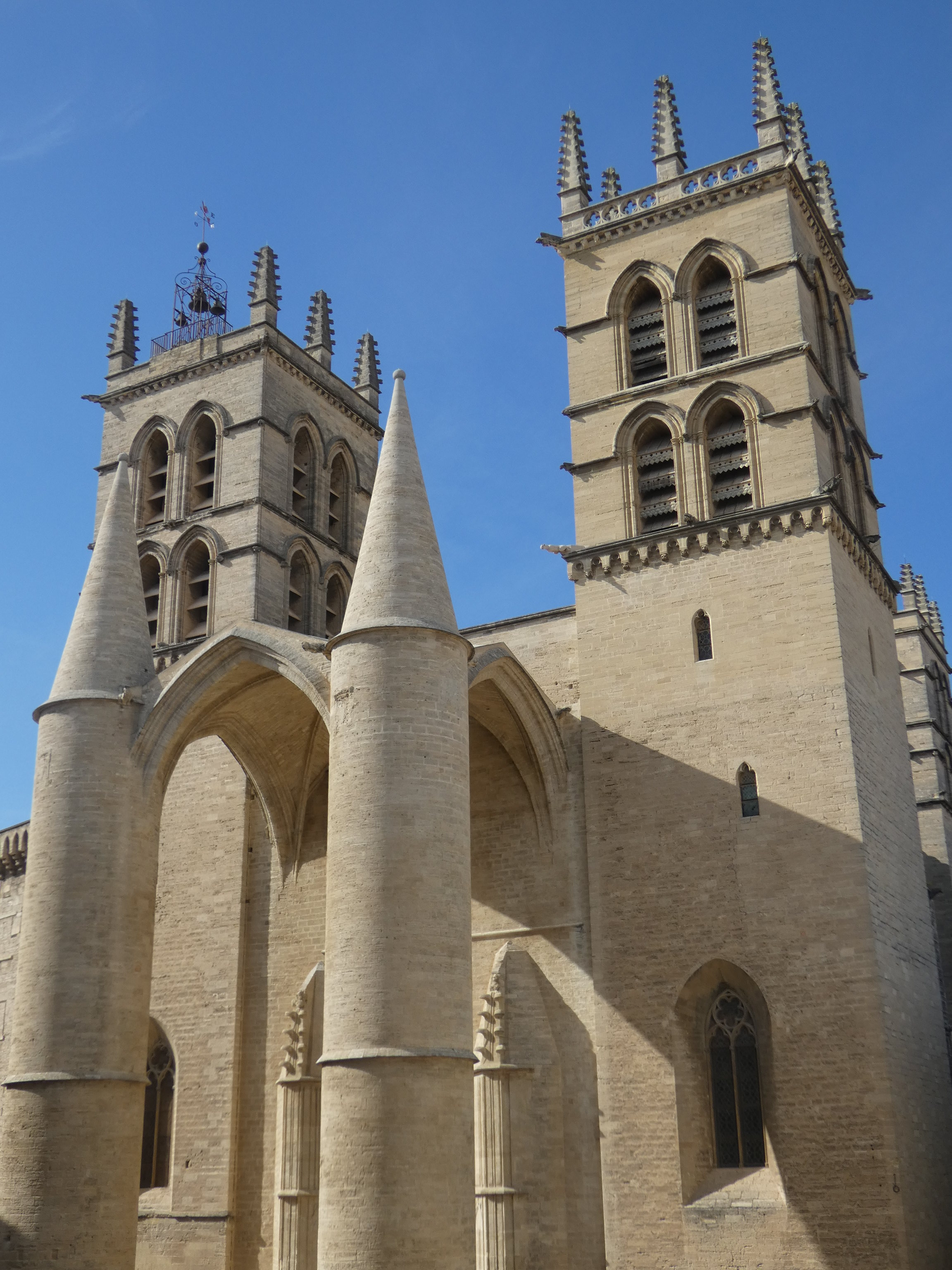 Towers of St Peter's Cathedral, Montpellier, Hérault, France, 18 September 2023