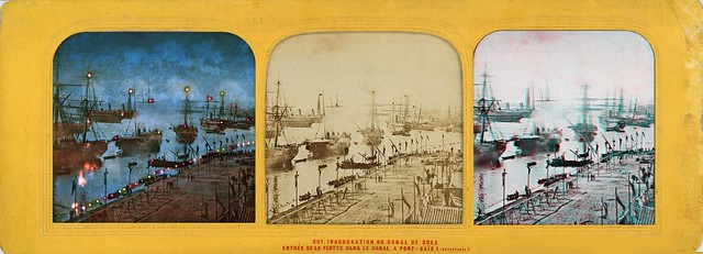 Inauguration du Canal de SUEZ. Port Said 1869 .Bisson Auguste-Rosalie. L.L