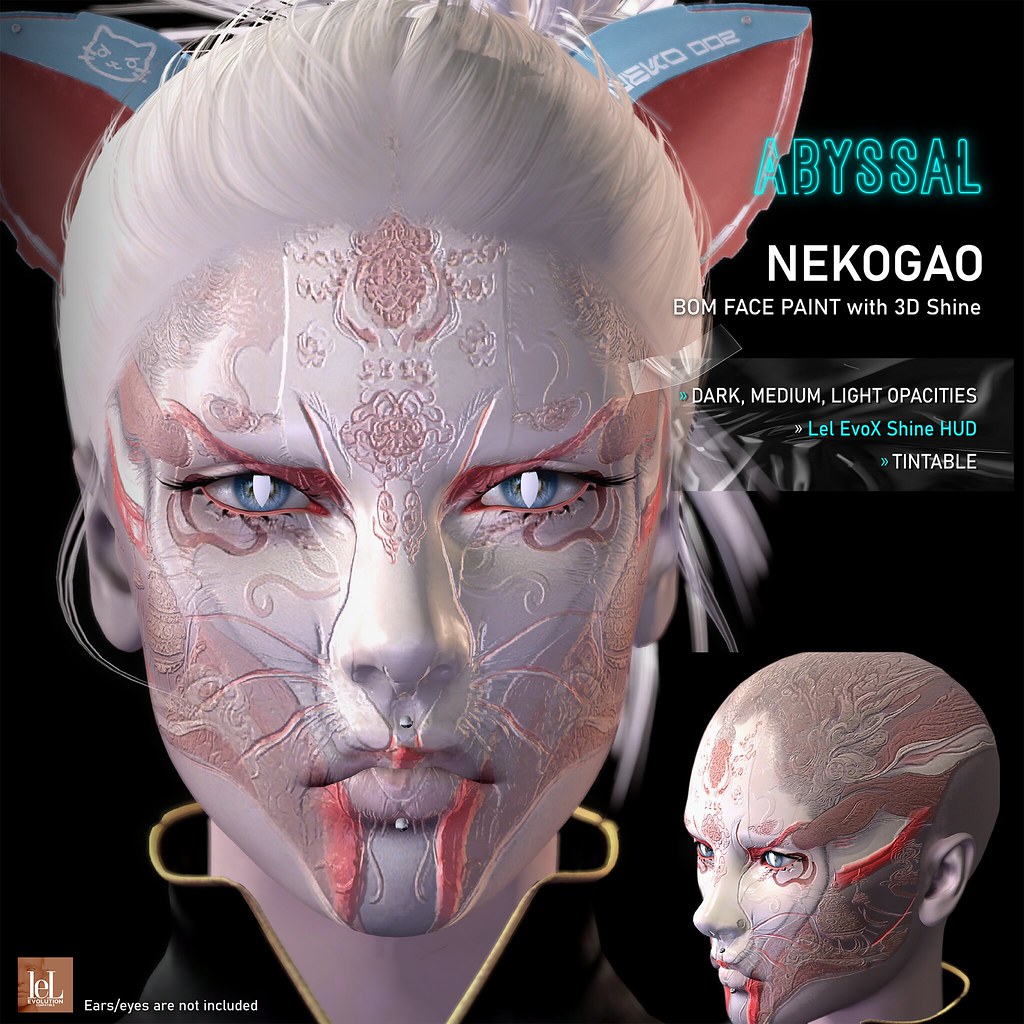 ABYSSAL+ NEKOGAO Face Paint with 3D SHINE @ Neo Japan!