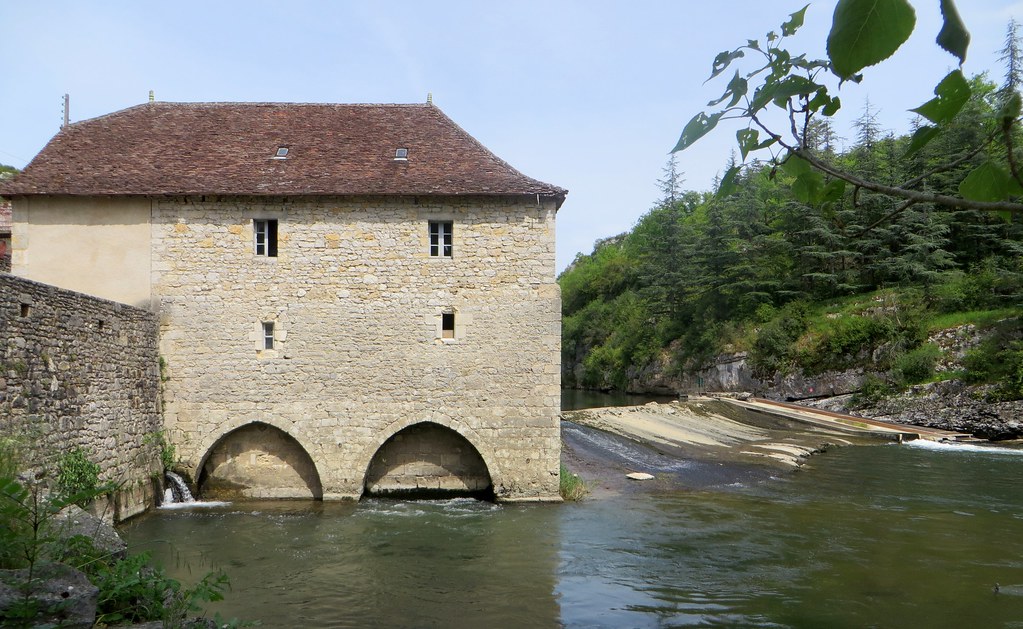 Ancien moulin sur le Célé, Cabrerets, Causses du Quercy, Lot, Occitanie.