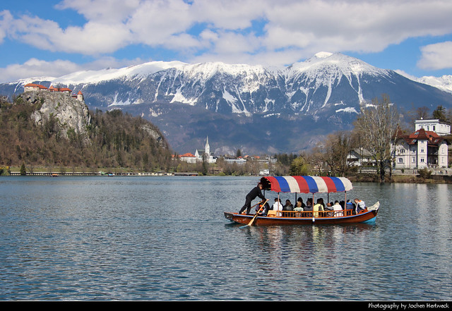 Boat on Lake Bled, Slovenia