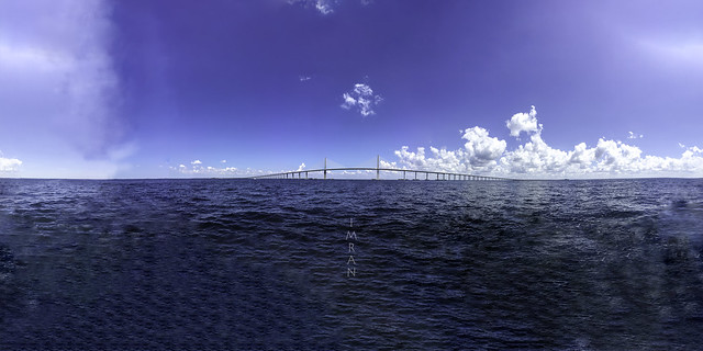 Skyway Bridge Tampa Bay Florida 360° Panorama Captured During JetSki Ride - IMRAN™