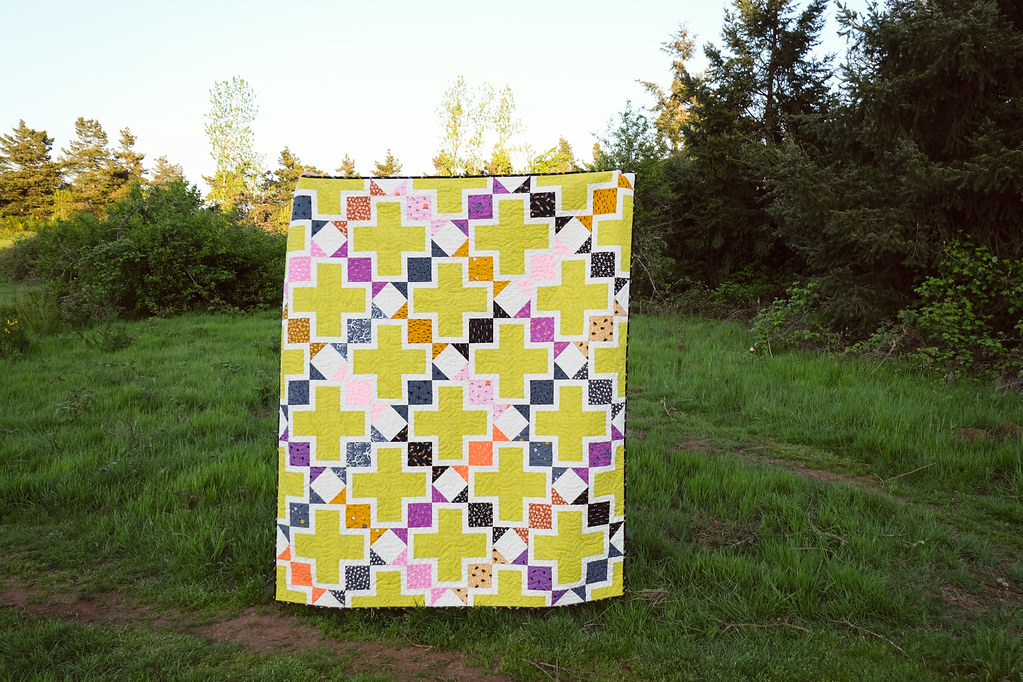 The Tabitha Quilt Pattern in Tiny Frights by Ruby Star Society is layer cake, fat eighth, or fat quarter friendly and is perfect for a halloween, Christmas, or vintage quilt