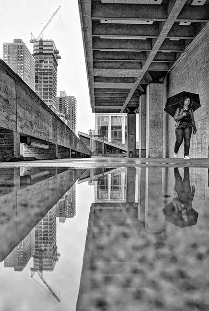 Lincoln Center NYC on a rainy day