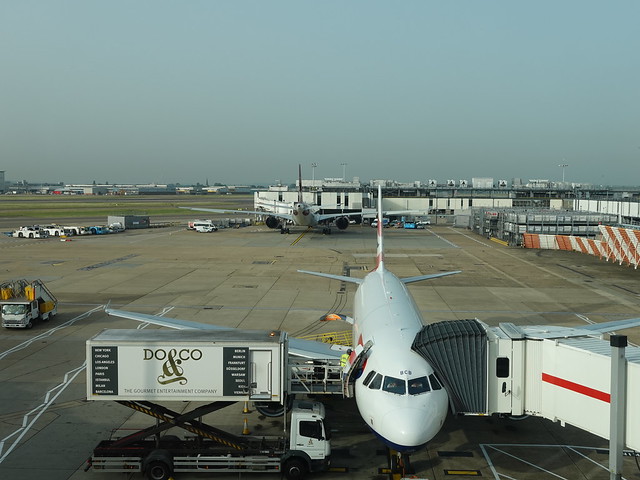 202309093 London Heathrow airport with British Airways and Virgin Atlantic airplanesairplane