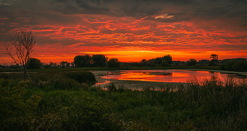 madison wisconsin unitedstates outdoor outdoorphotography nature naturephotography water orange sky clouds sunrise red pond reflection dramatic landscape