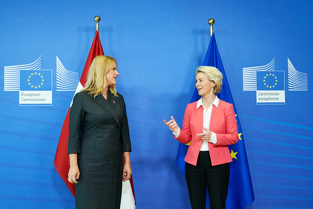 27.09.2023. Ministru prezidente Evika Siliņa tiekas ar Eiropas Komisijas prezidenti Urzulu fon der Leienu Briselē.