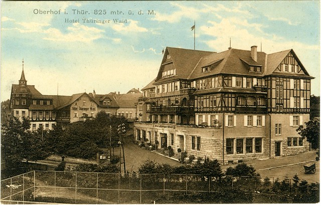 Postcard Oberhof - the extended and rebuilt  Hotel Thueringer Wald.