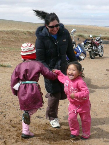 Lisa Niver with children in Mongolia. From  Fierceness, Persistence, and Finding Joy in Brave-ish