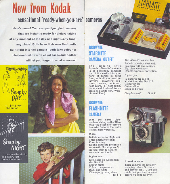 Kodak Booklet from 1962, Starmite and Flashmite Cameras
