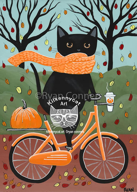 black cat autumn bicycle ride  '19