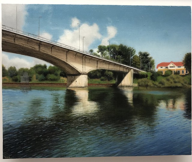 Puente Pedro de Valdivia | 20x25cm | Óleo sobre tabla | 2023
