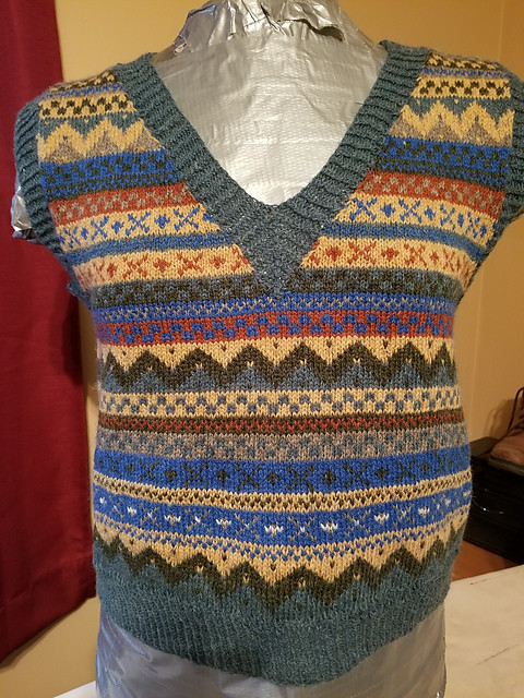 Tammy (iw8iknit) finished this Caper Tank by Francesca Hughes that included a bit of frogging, reknitting and of course, Steeking. Yarn is BC Garn Bio Balance and Jamieson & Smith 2 Ply Jumper Weight.