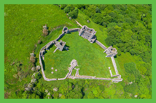 Llansteffan Castle Drone shot Wales 2023