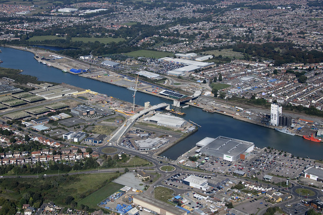 Lowestoft aerial image - the Gull Wing Bridge