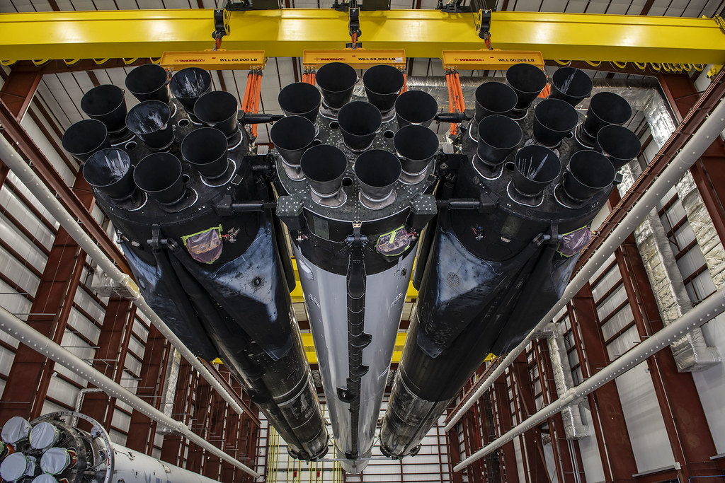 SpaceX Falcon Heavy in Hangar Before Static Fire Test for NASA’s Psyche Mission