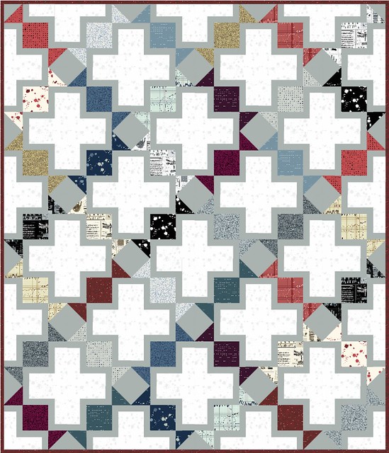 The Tabitha Quilt in Deco Glow. The Tabitha Quilt Pattern is a layer cake, fat eighth, or fat quarter friendly pattern that is perfect for beginners.