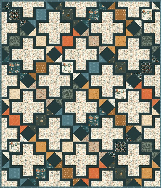 The Tabitha Quilt in Timberline. The Tabitha Quilt Pattern is a layer cake, fat eighth, or fat quarter friendly pattern that is perfect for beginners.