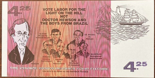 Fake $4.25 currency note by the Australian Labor Party - 1990s