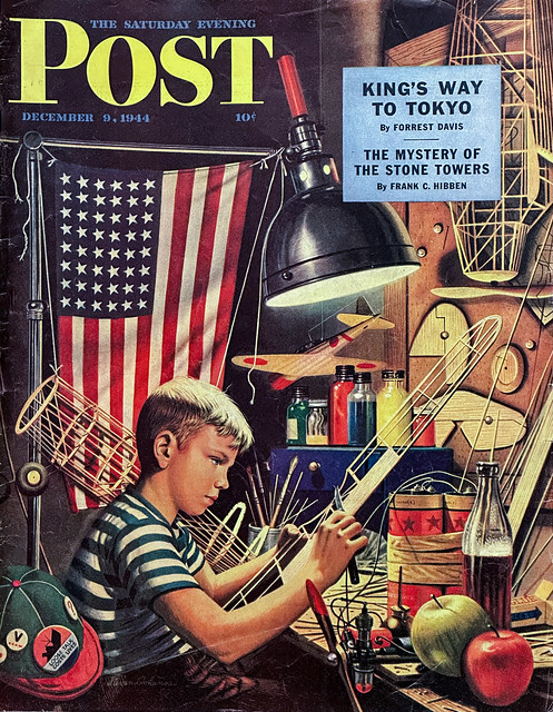 “Boy with a Model Airplane” by Stevan Dohanos on the cover of “The Saturday Evening Post,” December 9, 1944.