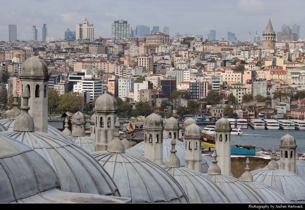 View from Süleymaniye Camii towards Karaköy, Istanbul, Turkey