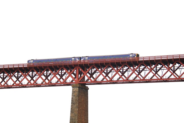 158729 crossing the Forth Bridge 20230823 on a Glenrothes to Edinburgh service