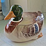 Duck Soup This is a creative commons image, which you may freely use by linking to this page. Please respect the photographer and his work.

A mallard duck soup tureen, a small vessel holding only around 3 cups of soup. The title is derived from the 1933 Marx Brothers movie. It is not especially old, probably mid-20th century.

&lt;a href=&quot;http://creativecommons.org/licenses/by-nc-sa/3.0/&quot; rel=&quot;noreferrer nofollow&quot;&gt;&lt;/a&gt;This work is licensed under a Creative Commons Attribution-NonCommercial-ShareAlike 3.0 Unported License 