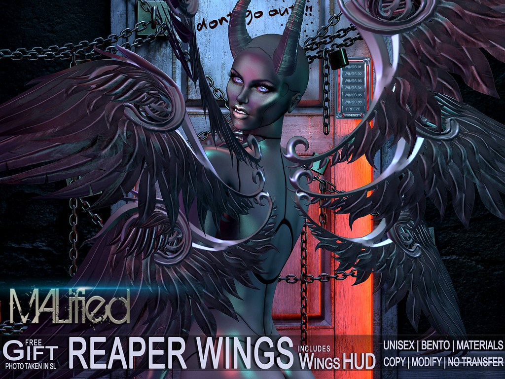 GIFT – MALified Animated Bento Reaper Wings – Unisex + HUD!